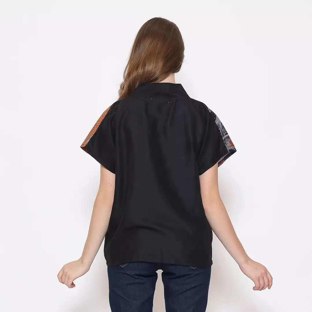 Blouse Batik Wanita - Bhatara Batik Olivia - Atasan Batik Modern Lengan Pendek