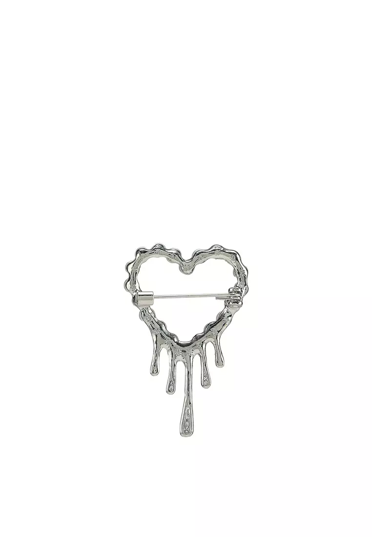 おすすめ【8 by YOOX】 MELTING HEART & BEADS BROOCH ブローチ 8 By YOOX MELTING HEART & BEADS BROOCH | ブローチ ブラック