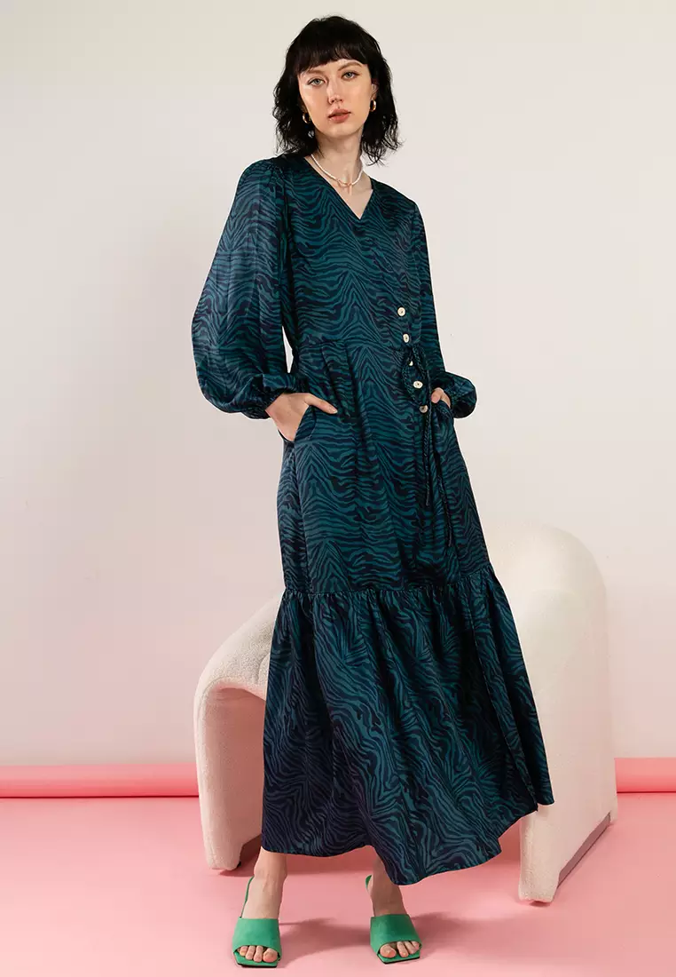 Buy Lubna GRS Recycled Polyester Wrap Dress Online | ZALORA Malaysia