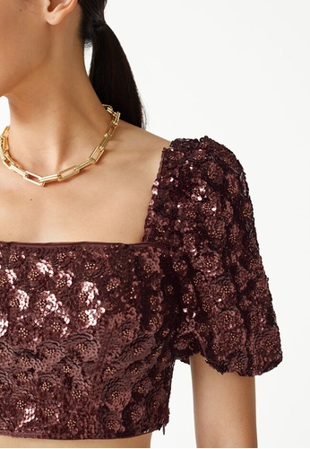 Buy u0026 Other Stories Sequin Beaded Crop Top 2023 Online | ZALORA Singapore