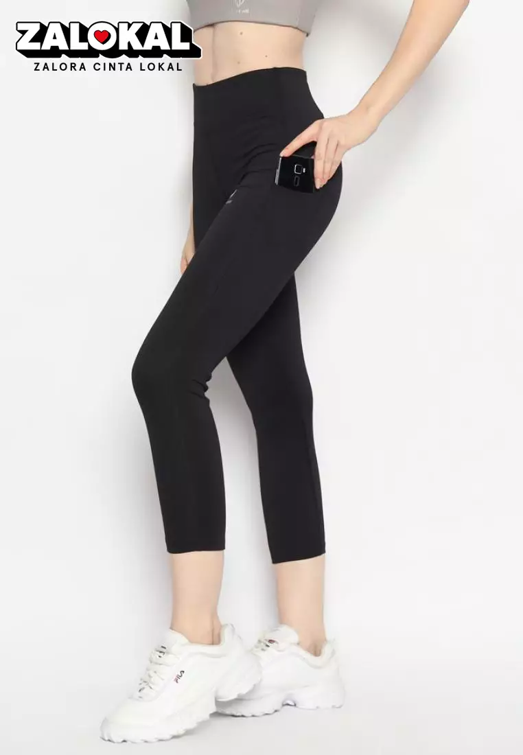 Fitwear - Legging Olahraga Wanita LAYLA ACTIVE POCKET 7/8 - Black