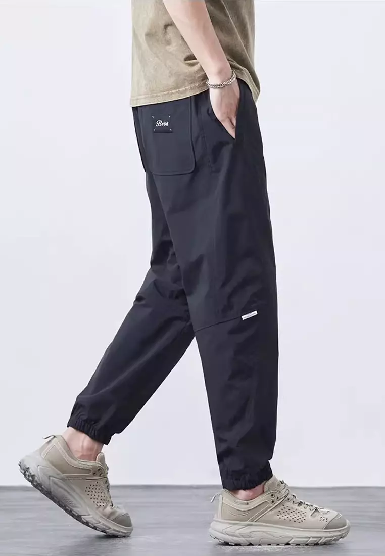 抽繩休閒束腳褲