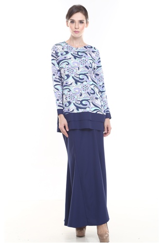 Alice Kurung in Navy from Rina Nichie Couture in blue_1