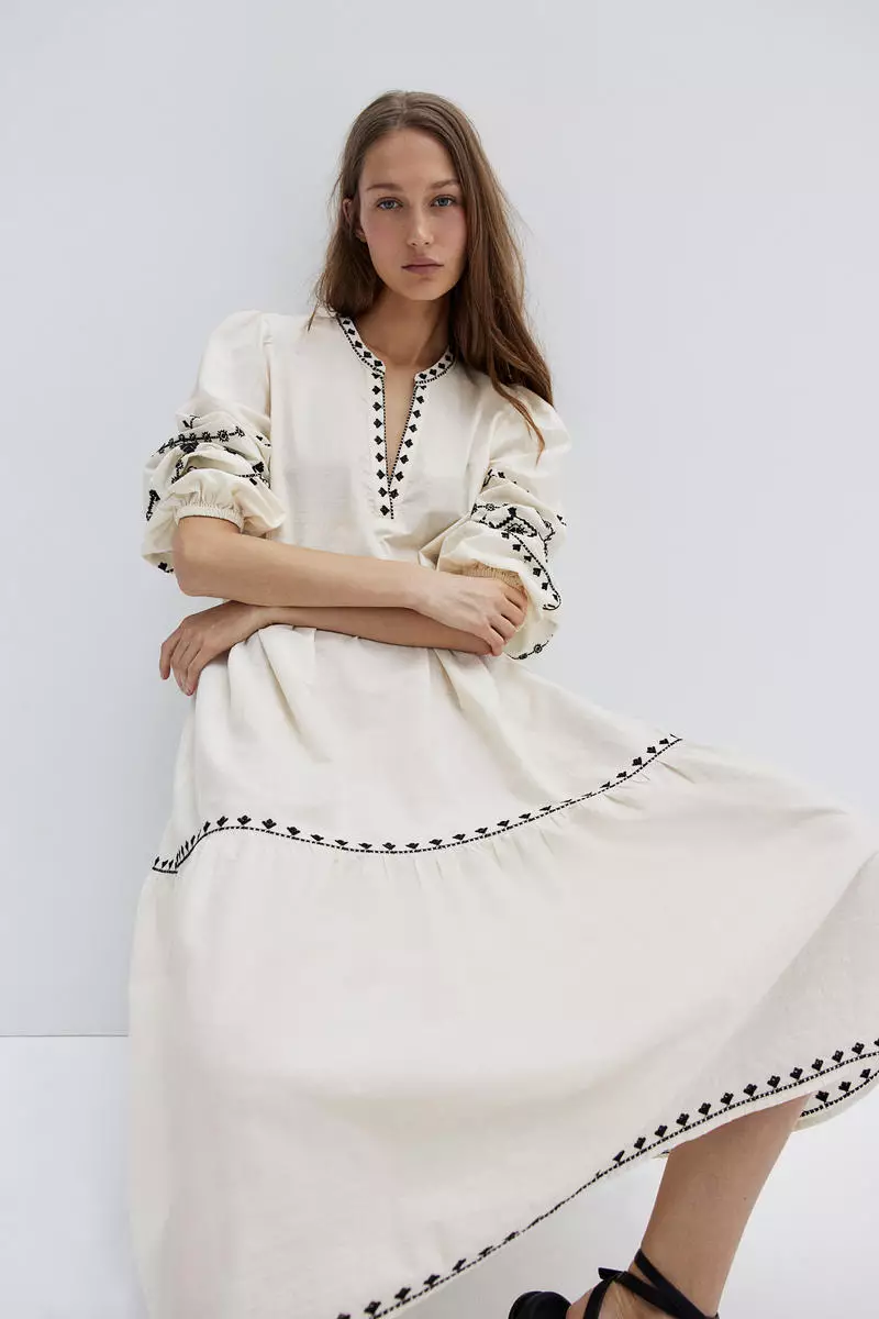 White embroidered tunic dress new arrivals