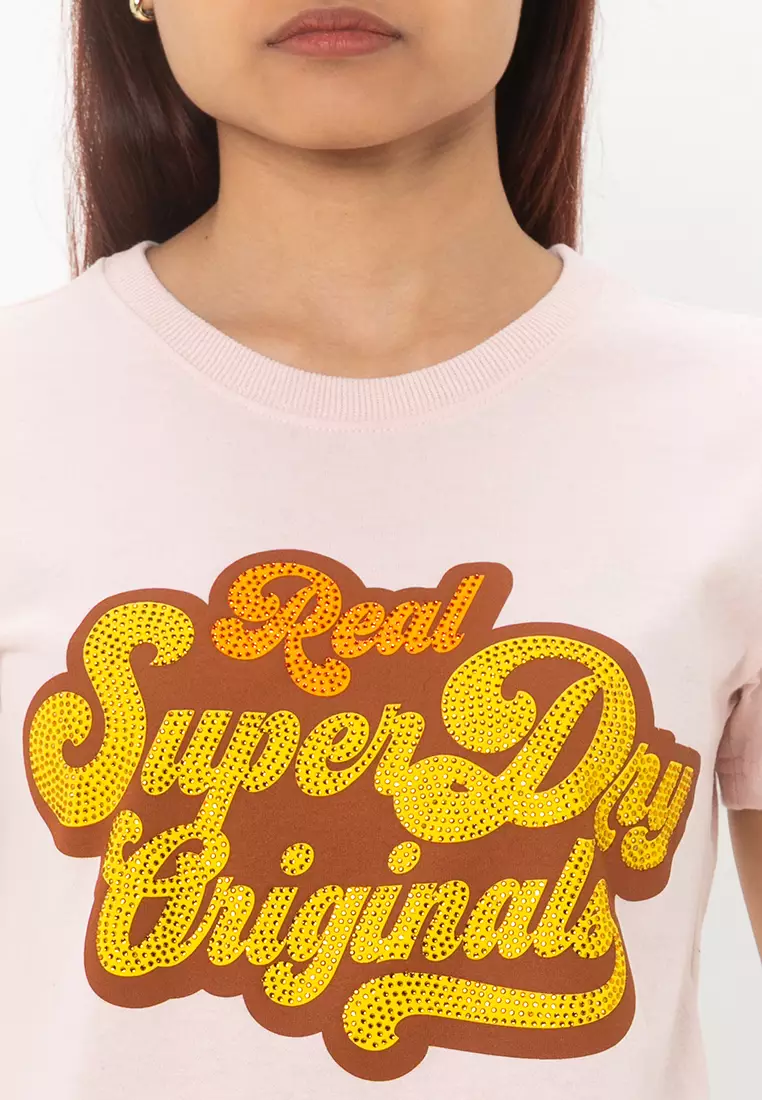 70'S Script Metallic Logo Tee