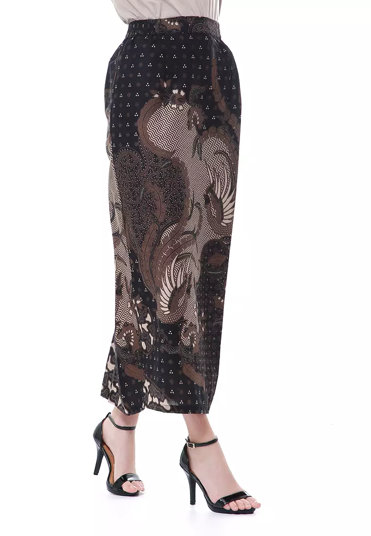 Yuvika Long Rok Bawahan Wanita Motif Batik Premium Quality - Brownie