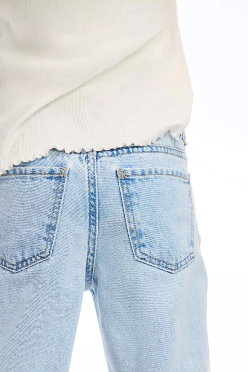 Motif-detail wide leg jeans