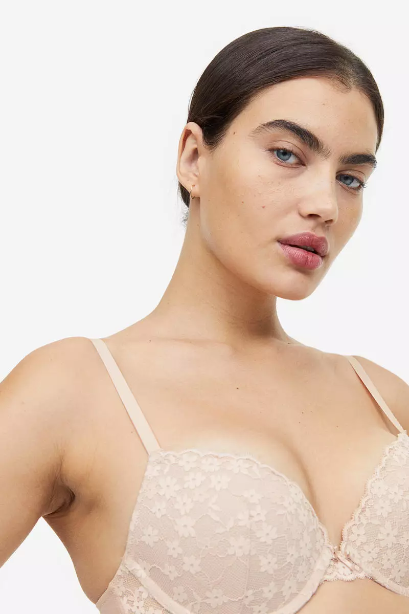 H & M Lace Push-up Bra in Pink