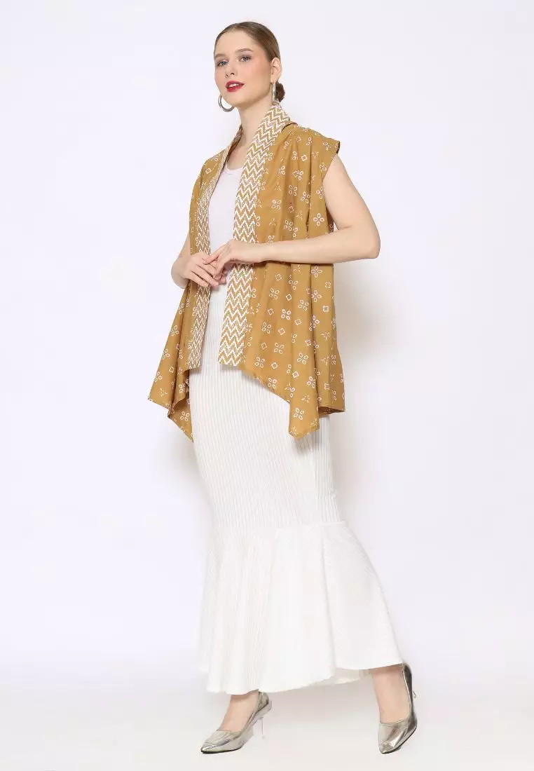 Rinjanie Batik - Bolero Turmeric - Setelan Batik Wanita Cotton Series Lurik Handmade Turmeric, Bolero Atasan batik - BLHD-YL