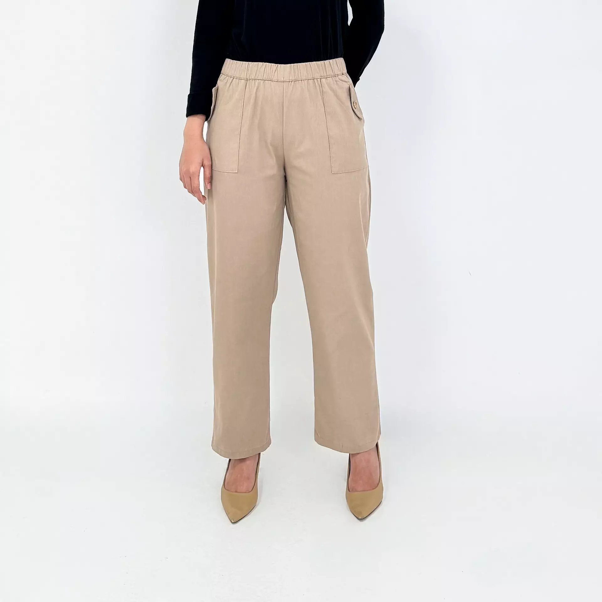Emy Basic Korean Pants - Celana Panjang Wanita Polos COKLAT