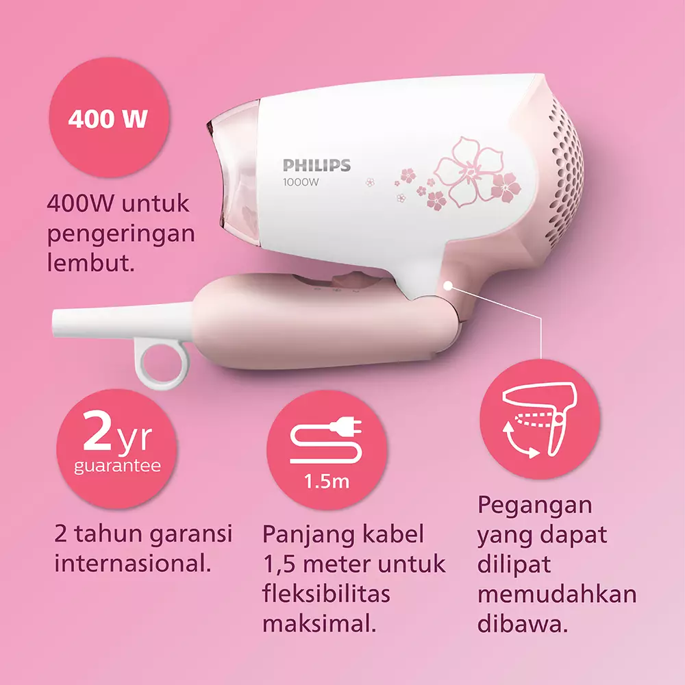 Philips Beauty Set - Hair Dryer + Straightener (Pengering & Catokan)