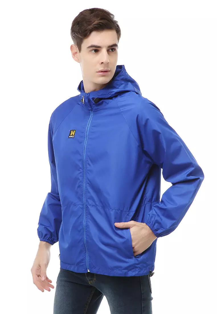 Clover Outerwear Jacket Hoodie Pria Jaket Olahraga Material Parasut ORIGINAL - Dark Blue