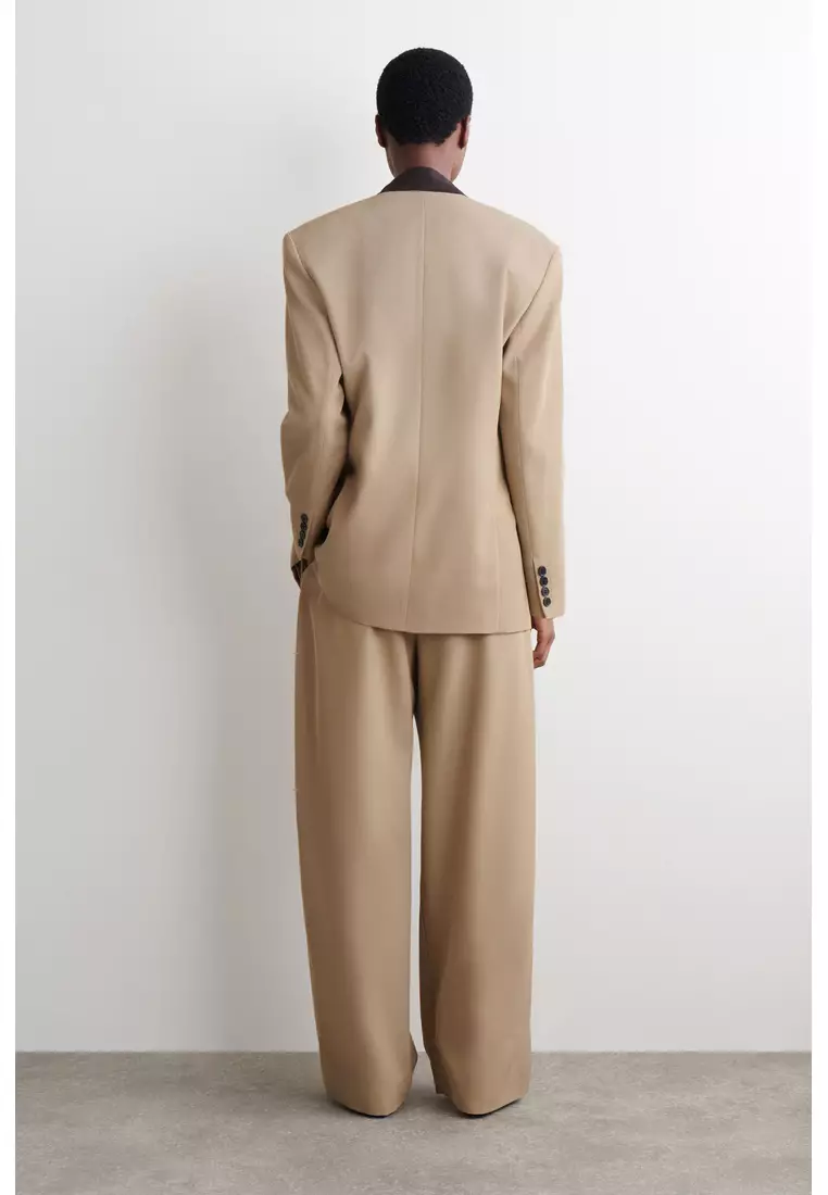 WOOL-TWILL STRAIGHT-LEG TROUSERS