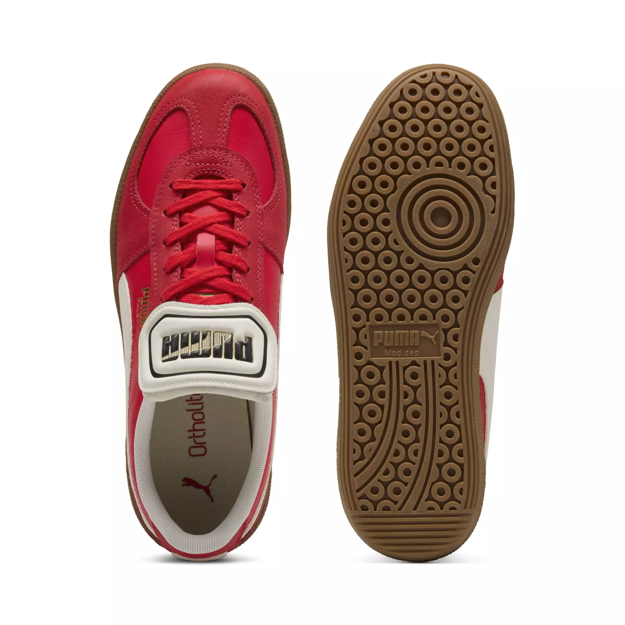 PUMA Palermo Premium Sneakers Unisex Red-Warm White