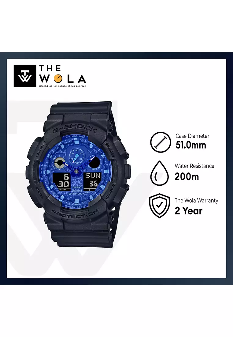 G shock ga outlet 100 blue black