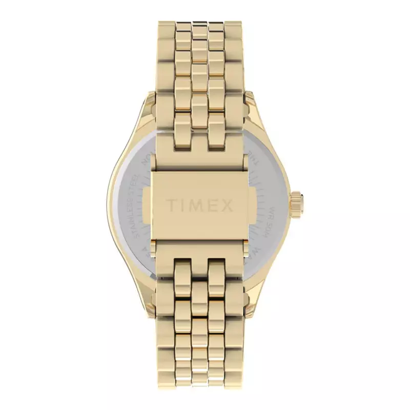 Jam Tangan Wanita Timex Legacy TW2V45700 Ladies Black Dial Gold Stainless Steel Strap