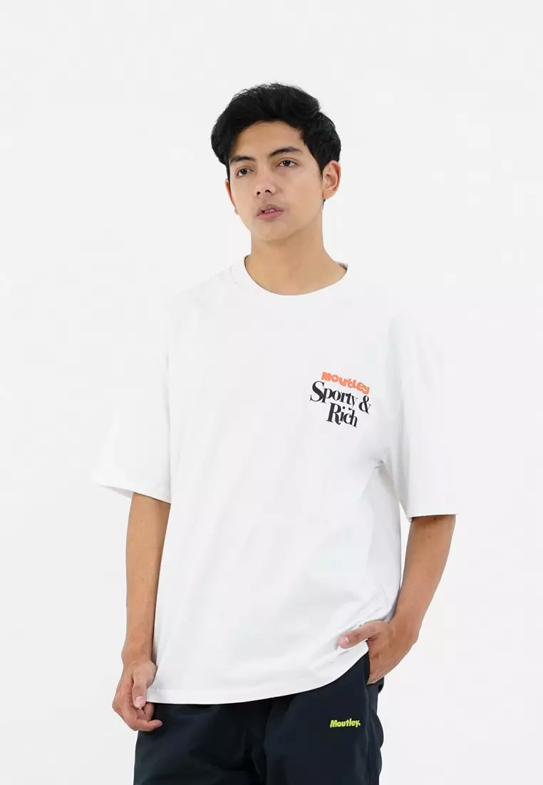 Moutley Men's T-Shirt Short Sleeve Oversized Fit Cotton Sporty & Rich OL-C270125