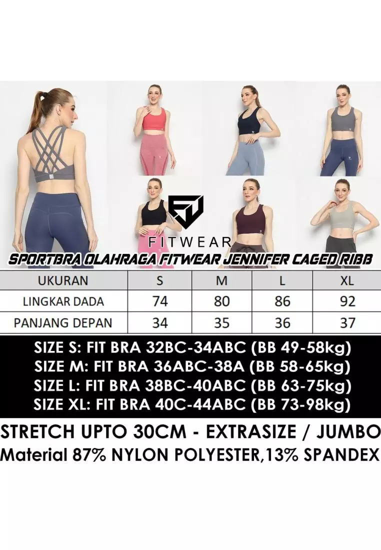 Fitwear - Sportbra Olahraga Wanita JENNIFER [CAGED RIBB] - SILVER