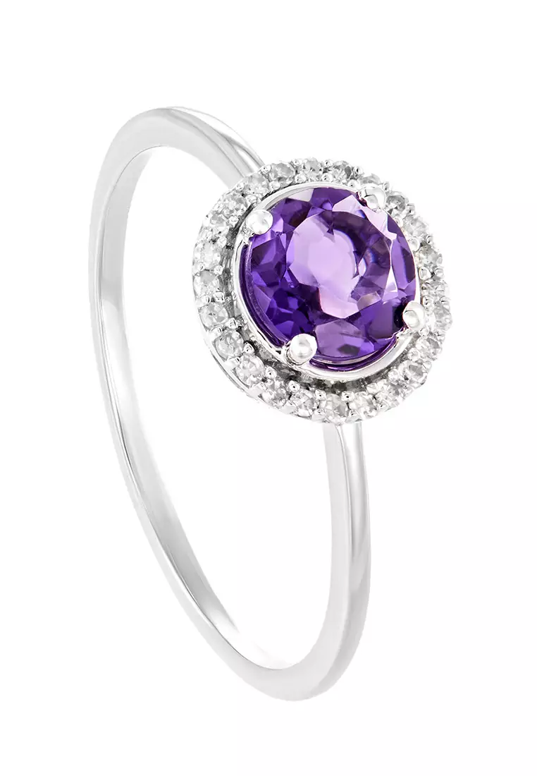 White gold discount amethyst engagement rings