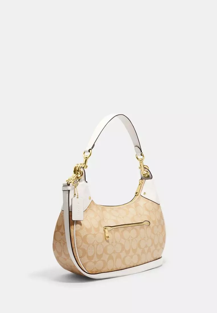 Coach Mara Hobo In Signature Canvas Light Khaki Chalk