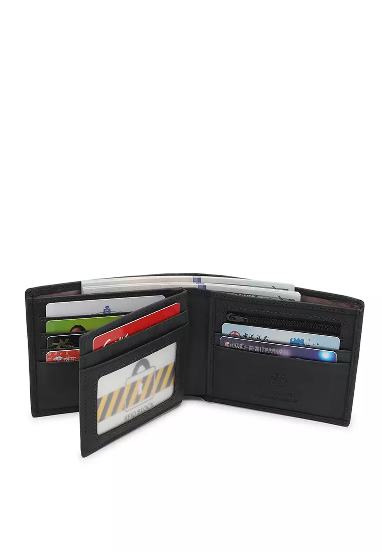 Men's Genuine Leather RFID Blocking Bi Fold Wallet