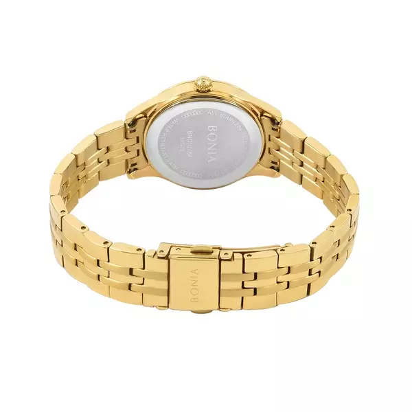 Jam Tangan Wanita Bonia Elegance Gold Dial Analog B10784-2225S Original
