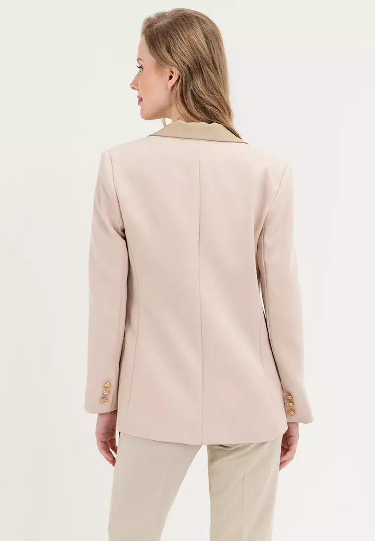 Contrast Collar Blazer