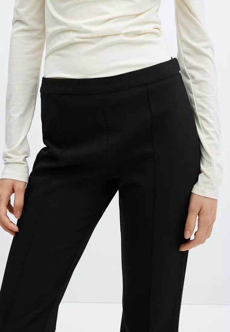 Buy Mango Seam-Detail Straight-Fit Trousers Online