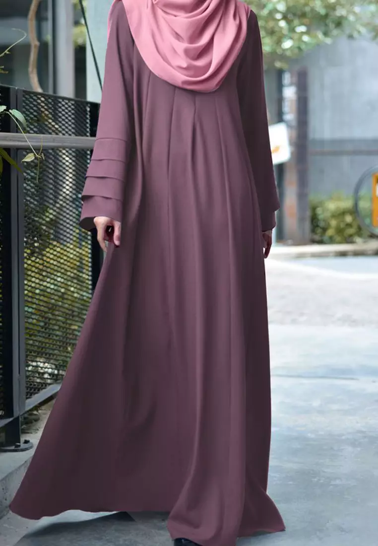 Laura Abaya Long Dress in Dusky Orchid Purple