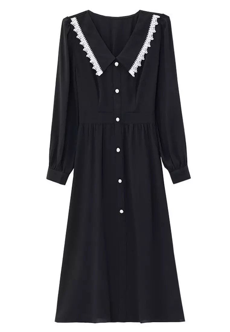 V Neck A Line Slim Dress