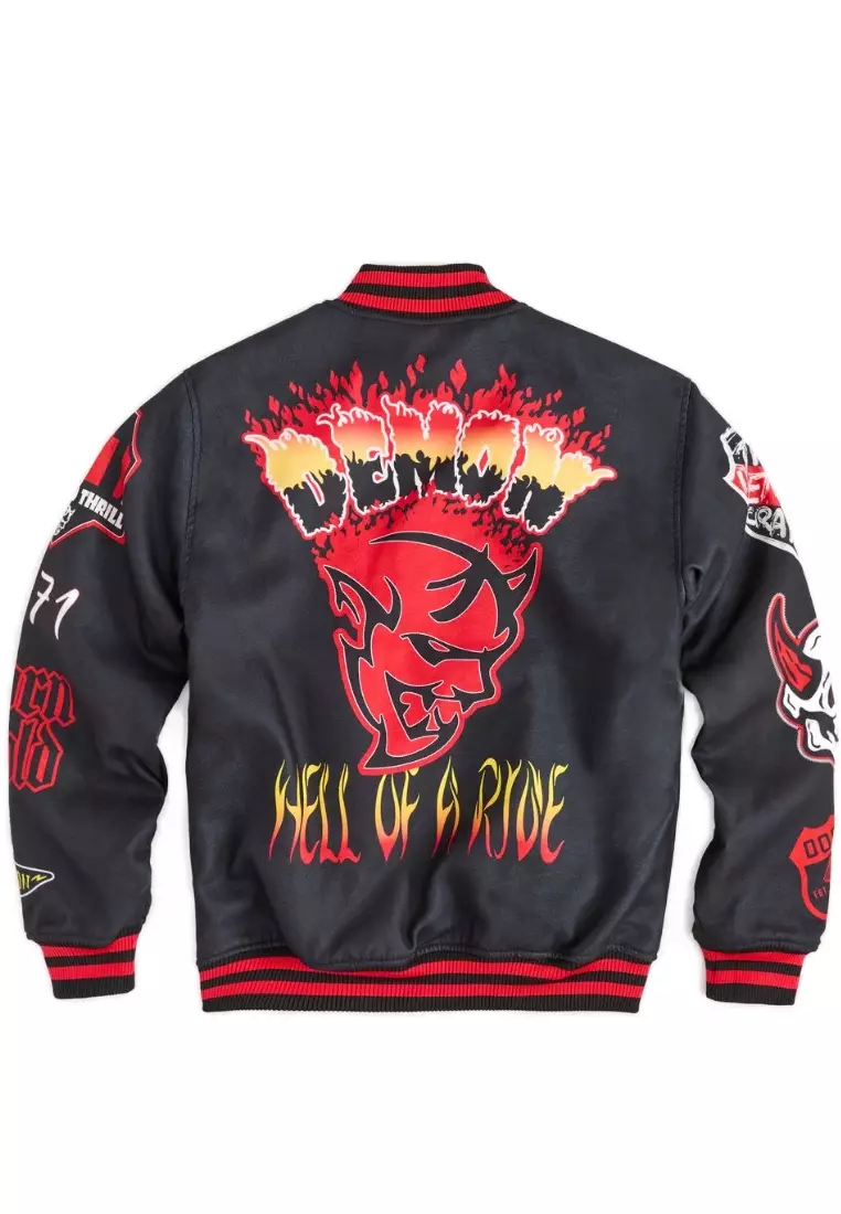 NYC Streetwear - Dodge Demon Varsity Jacket - Black/Red