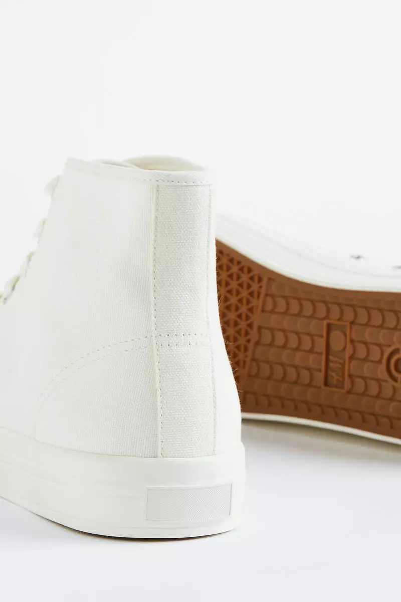 Canvas hi-top trainers