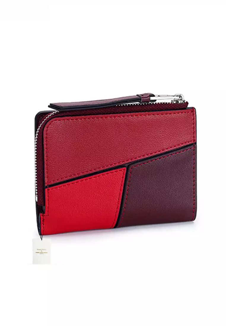 Genuine Leather Color Patching Bifold Wallet JW YT-109