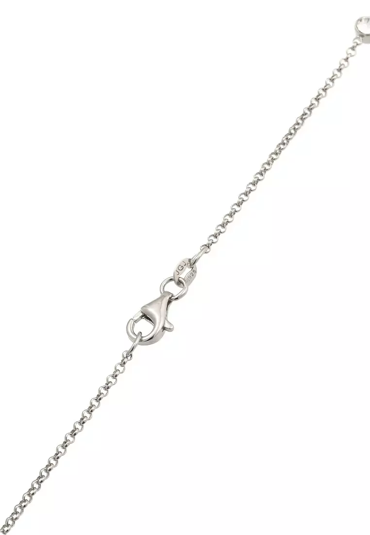 Kalung Perhiasan Perak 925 Wanita Heart White Embellished with Crystal by Swarovski®