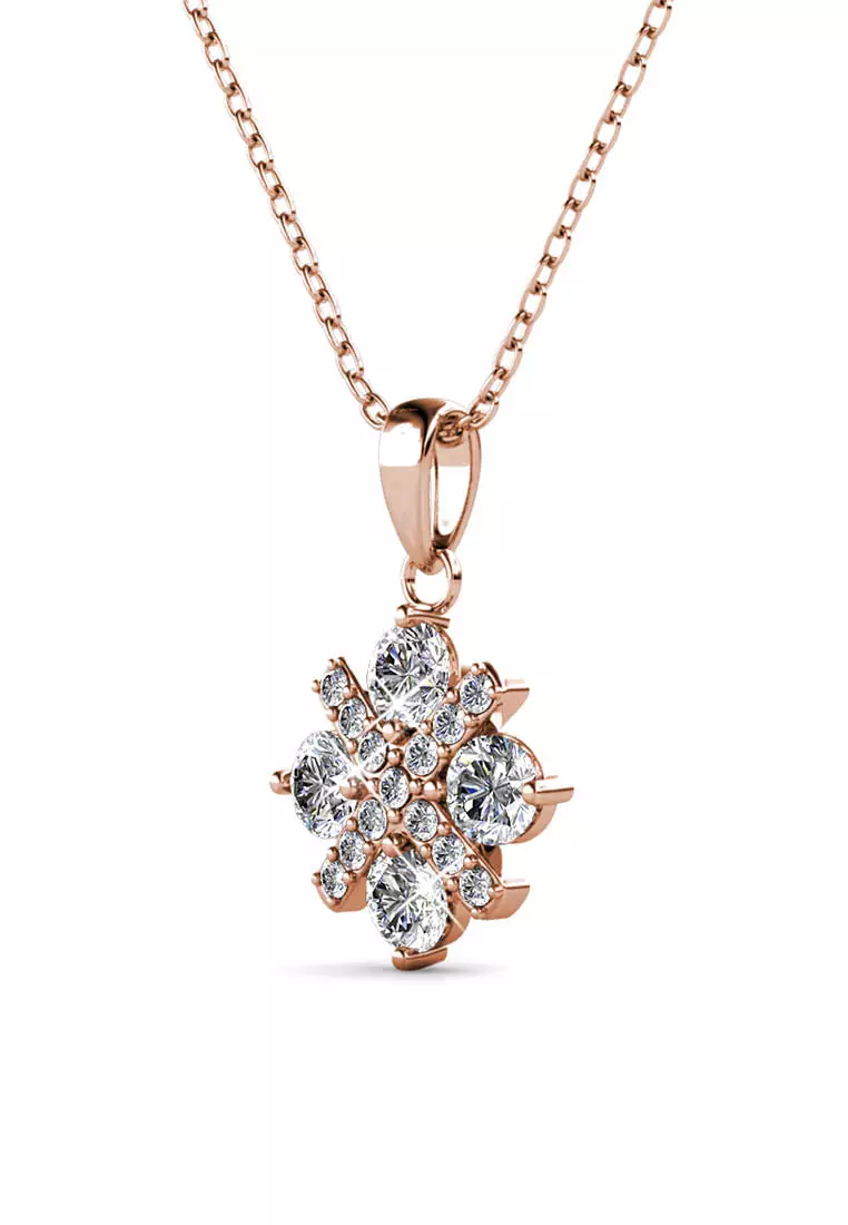 Cross Petal Pendant RG - Kalung Crystal by Her Jewellery