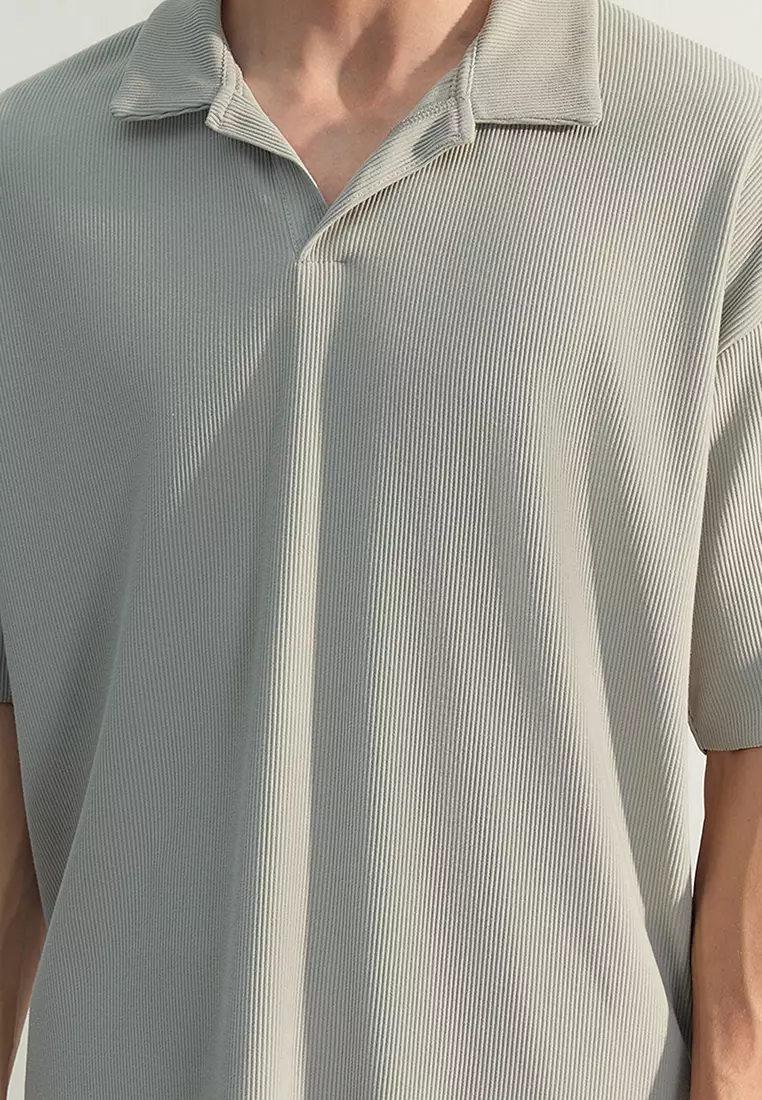 L.E Textured Ottoman Polo Shirt