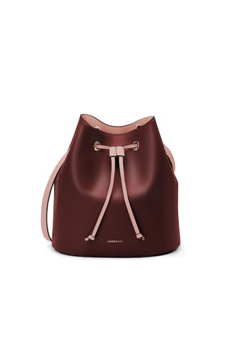 Maverick & Co. red Maverick & Co. Eloise Bucket Tote Vegan Leather Bag for Women - Burgundy 3DCD4AC1DB7C5DGS_1