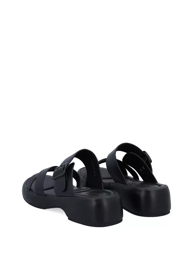 Black Tranquil Stride Sandals
