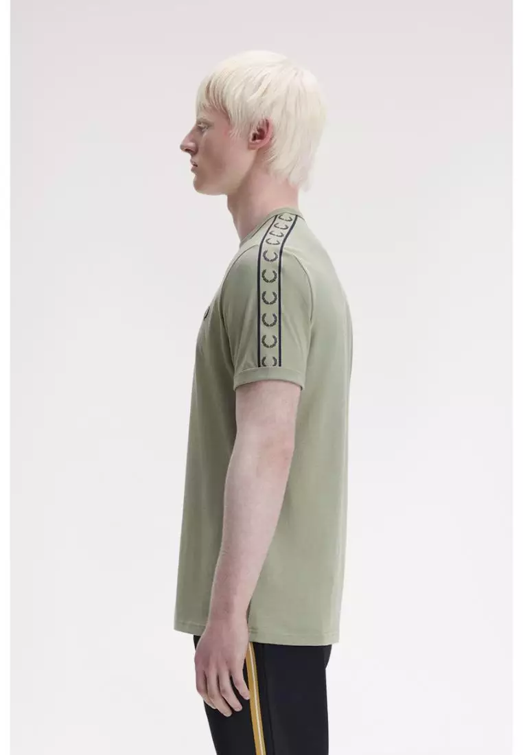 Fred Perry M4613 Contrast Tape Ringer T-Shirt (Seagrass / Navy)