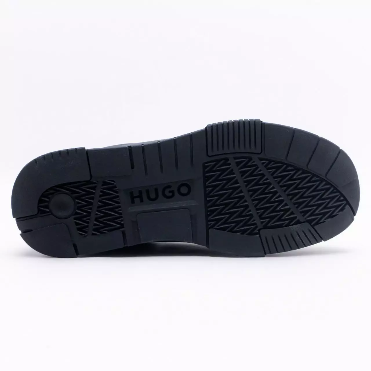 Faux Leather Trainers with Zigzag Detailing Sneakers Black
