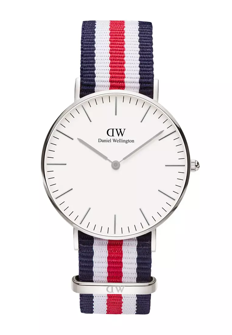 Classic Canterbury 36mm Watch White dial Nato strap Sliver Unisex watch Watch for women and men DW