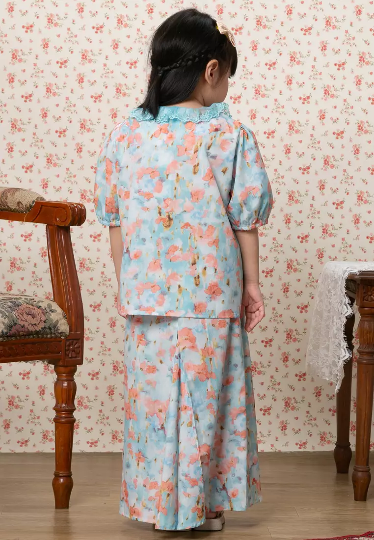 MINAH PUFF SLEEVE TOP WITH SKIRT SET