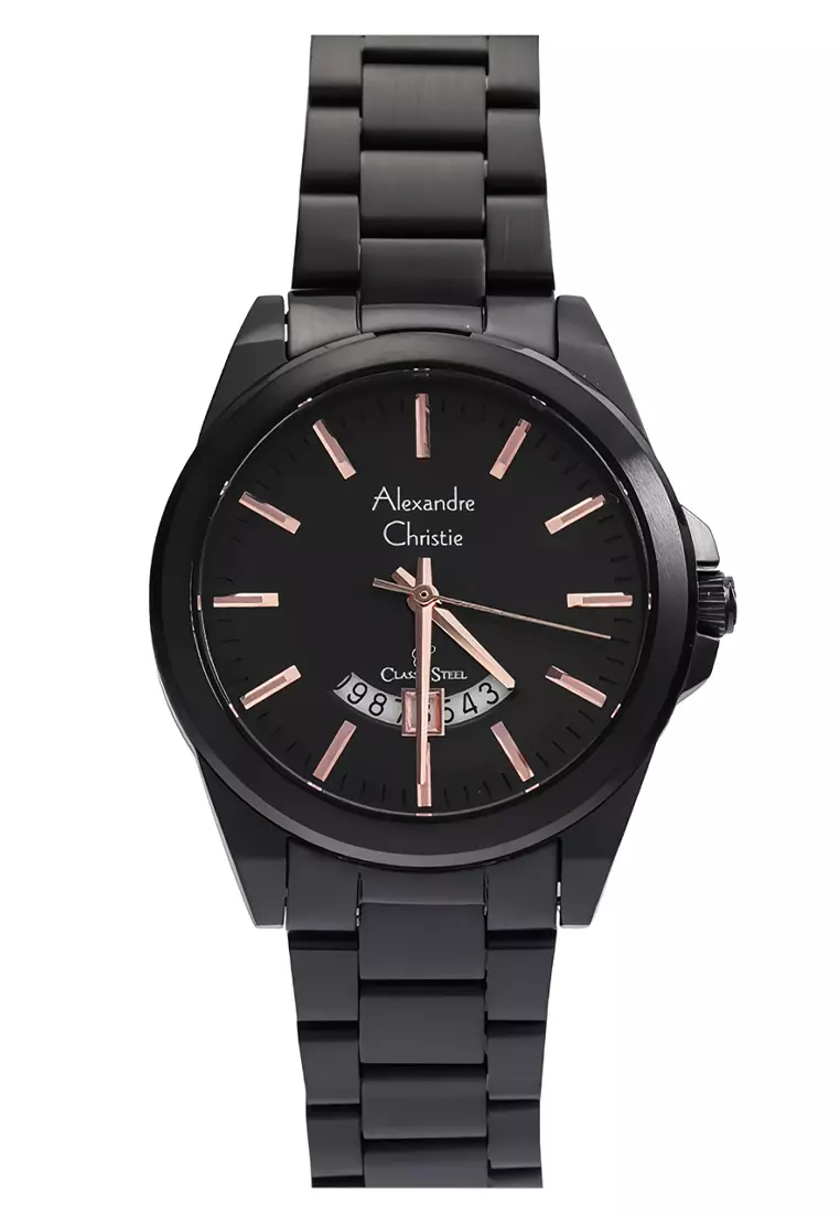 Alexandre Christie - Jam Tangan Wanita - Black - Stainless Steel - 8676LDBIPBARG