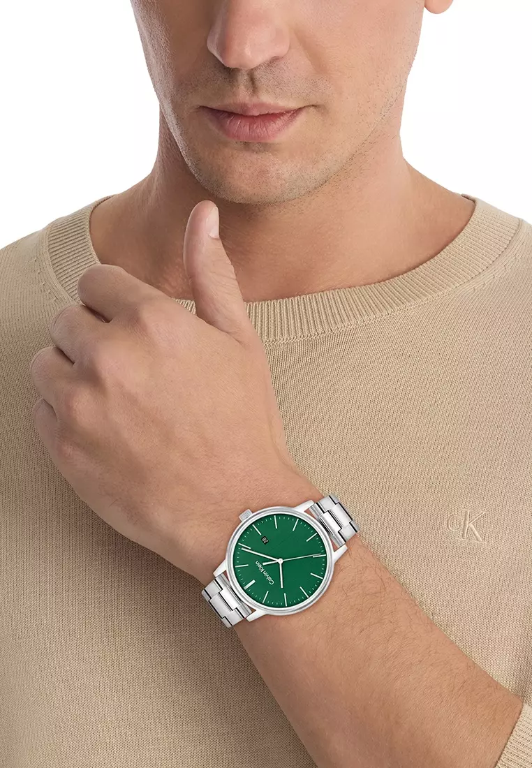 Men's Linked Green Dial Stainless Steel Watch - CK25200478