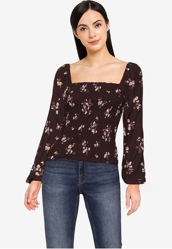 Abercrombie u0026 Fitch Square Neck Smocked Blouse 2023 | Buy Abercrombie u0026  Fitch Online | ZALORA Hong Kong