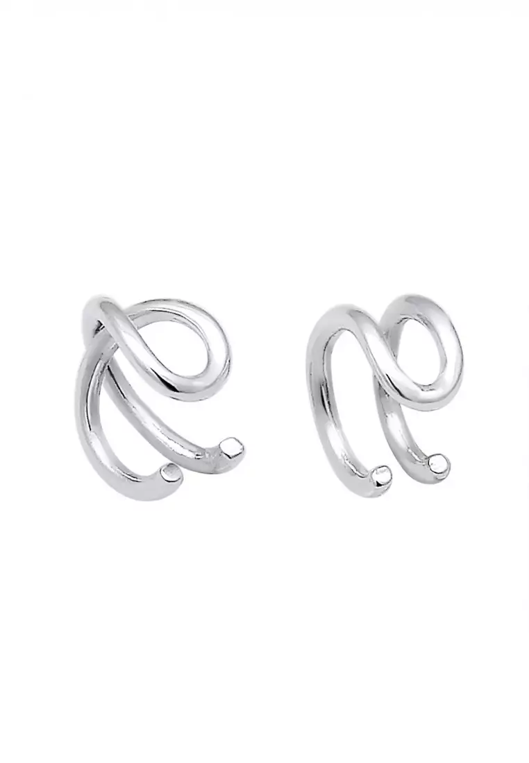Anting Perhiasan Perak 925 Wanita Ear Cuff Geo Basic Minimalist