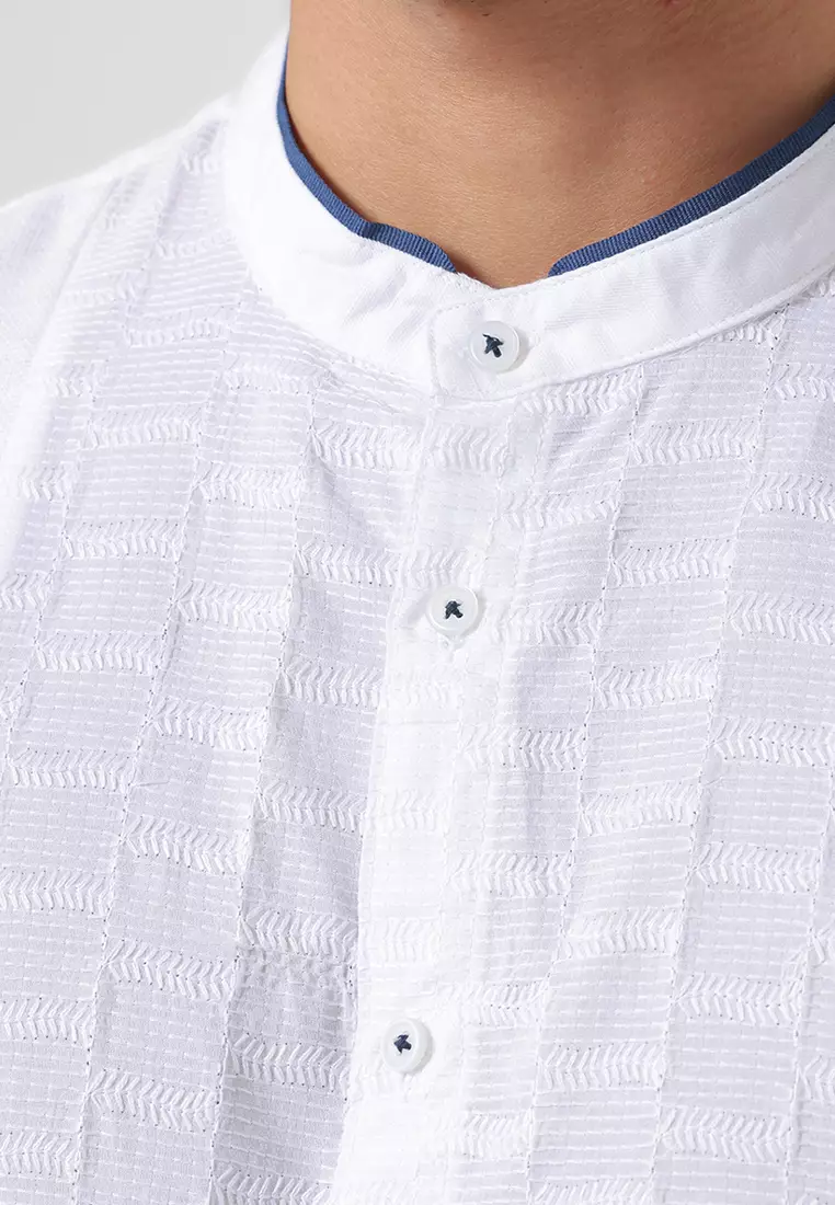 Kemeja Koko Pria Lengan Panjang Baju Muslim Pria GRISHNA WHITE