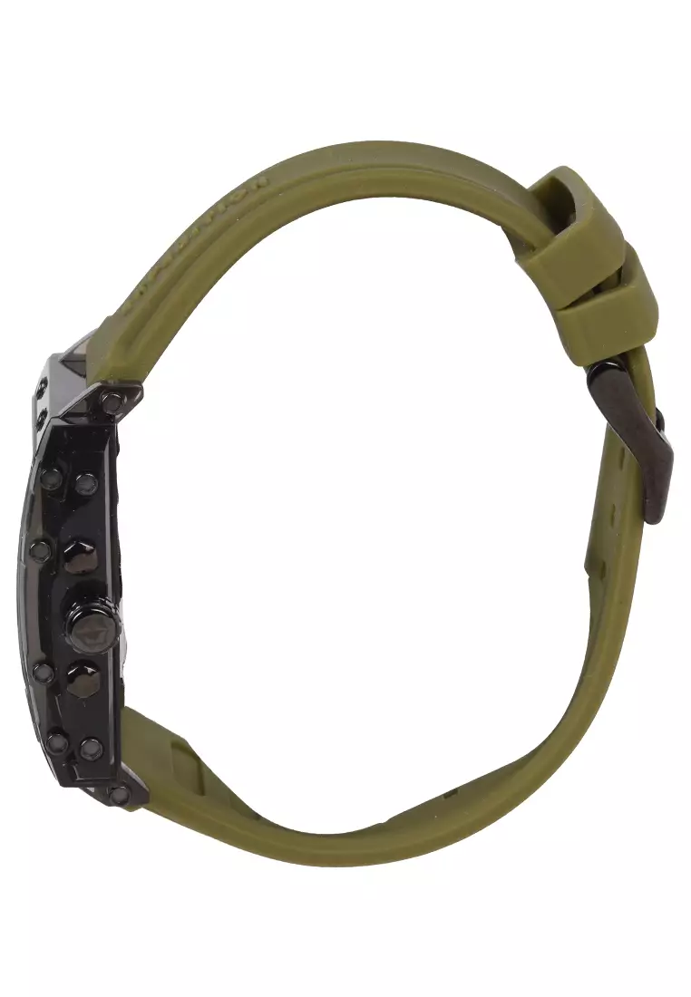 Expedition - Jam Tangan Pria - Transparent Black - Green Rubber Strap - 6808MFRIGGN