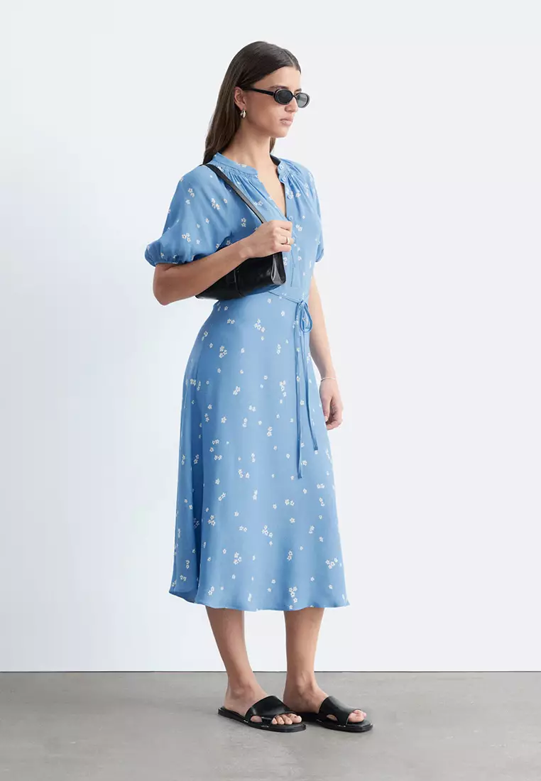 Tie-Waist Midi Dress