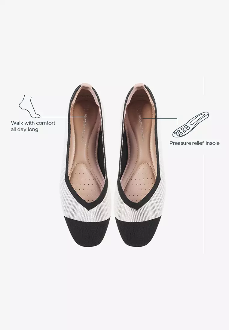Flat Shoes Rajut Wanita Two Tone L.Venti
